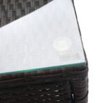 Gardeon 3PC Outdoor Bistro Set Patio Furniture Wicker Setting Chairs Table Cushion Brown - Image 7