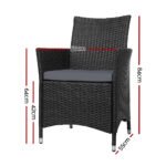 Gardeon Outdoor Dining Chairs Patio Furniture Wicker Garden Cushion Idris 2PC - Image 2