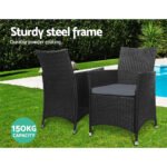 Gardeon Outdoor Dining Chairs Patio Furniture Wicker Garden Cushion Idris 2PC - Image 10