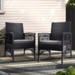 Gardeon 2PC Outdoor Dining Chairs Patio Furniture Wicker Lounge Chair Garden