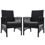 Gardeon 2PC Outdoor Dining Chairs Patio Furniture Wicker Lounge Chair Garden - Image 2