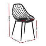 Gardeon 4PC Outdoor Dining Chairs PP Lounge Chair Patio Garden Furniture Black - Image 2