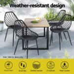 Gardeon 4PC Outdoor Dining Chairs PP Lounge Chair Patio Garden Furniture Black - Image 4
