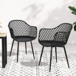 Gardeon 4PC Outdoor Dining Chairs PP Lounge Chair Patio Furniture Garden Black - Image 7