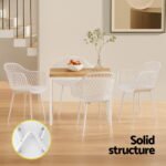 Gardeon 4PC Outdoor Dining Chairs PP Lounge Chair Patio Furniture Garden White - Image 6