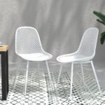 Gardeon 4PC Outdoor Dining Chairs PP Lounge Chair Patio Garden Furniture White - Image 8