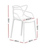 Gardeon 4PC Outdoor Dining Chairs PP Portable Stackable Chair Patio Furniture White - Image 2