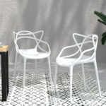 Gardeon 4PC Outdoor Dining Chairs PP Portable Stackable Chair Patio Furniture White - Image 7