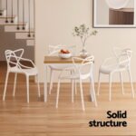 Gardeon 4PC Outdoor Dining Chairs PP Portable Stackable Chair Patio Furniture White - Image 6