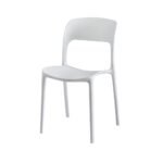Gardeon 4PC Outdoor Dining Chairs Stackable PP Patio Chair Garden Furniture White - Image 3