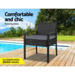 Gardeon Outdoor Dining Chairs Patio Furniture Rattan Lounge Chair Cushion Felix - Image 7