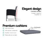 Gardeon 2PC Outdoor Dining Chairs Patio Furniture Rattan Lounge Chair XL Ezra - Image 6