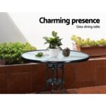 Gardeon 3PC Bistro Set Outdoor Furniture Rattan Table Chairs Cushion Patio Garden Idris - Image 9