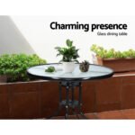 Gardeon 3PC Bistro Set Outdoor Furniture Rattan Table Chairs Cushion Patio Garden Hugo - Image 10
