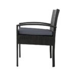 Gardeon 3PC Bistro Set Outdoor Furniture Rattan Table Chairs Cushion Patio Garden Felix - Image 4