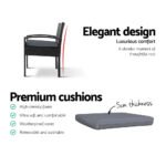 Gardeon 3PC Bistro Set Outdoor Furniture Rattan Table Chairs Cushion Patio Garden Felix - Image 13