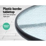 Gardeon 3PC Bistro Set Outdoor Furniture Rattan Table Chairs Cushion Patio Garden Ezra - Image 6