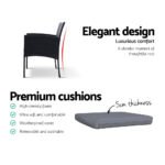 Gardeon 3PC Bistro Set Outdoor Furniture Rattan Table Chairs Cushion Patio Garden Ezra - Image 13