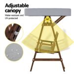 Gardeon Outdoor Wooden Swing Chair Garden Bench Canopy Cushion 2 Seater Charcoal - Image 5