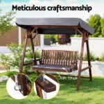 Gardeon Wooden Swing Chair Garden Bench Canopy 3 Seater Outdoor Furniture - Image 2