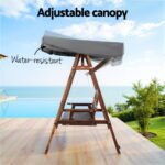 Gardeon Wooden Swing Chair Garden Bench Canopy 3 Seater Outdoor Furniture - Image 3