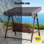 Gardeon Wooden Swing Chair Garden Bench Canopy 3 Seater Outdoor Furniture - Image 4