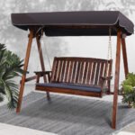 Gardeon Wooden Swing Chair Garden Bench Canopy 3 Seater Outdoor Furniture - Image 5