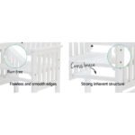 Gardeon Outdoor Garden Bench Loveseat Wooden Table Chairs Patio Furniture White - Image 4