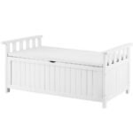 Gardeon Outdoor Storage Bench Box Wooden Garden Toy Tool Patio Furniture White