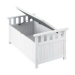 Gardeon Outdoor Storage Bench Box Wooden Garden Toy Tool Patio Furniture White - Image 3