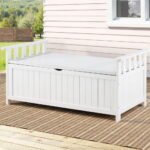 Gardeon Outdoor Storage Bench Box Wooden Garden Toy Tool Patio Furniture White - Image 7