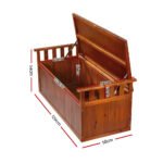 Gardeon Outdoor Storage Bench Box 129cm Wooden Garden Toy Chest Sheds Patio Furniture XL Natural - Image 2
