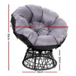Gardeon Outdoor Chairs Outdoor Furniture Papasan Chair Wicker Patio Garden Black - Image 2