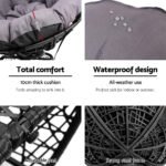 Gardeon Outdoor Chairs Outdoor Furniture Papasan Chair Wicker Patio Garden Black - Image 7