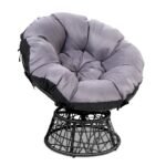 Gardeon Outdoor Chairs Outdoor Furniture Papasan Chair Wicker Patio Garden Black - Image 8