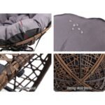 Gardeon Outdoor Chairs Outdoor Furniture Papasan Chair Wicker Patio Garden Brown - Image 3