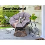 Gardeon Outdoor Chairs Outdoor Furniture Papasan Chair Wicker Patio Garden Brown - Image 5