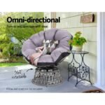 Gardeon Outdoor Chairs Outdoor Furniture Papasan Chair Wicker Patio Garden Grey - Image 5