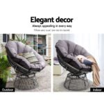 Gardeon Outdoor Chairs Outdoor Furniture Papasan Chair Wicker Patio Garden Grey - Image 6