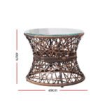 Gardeon Outdoor Lounge Setting Papasan Chair Wicker Table Garden Furniture Brown - Image 3