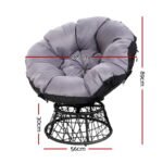 Gardeon Outdoor Lounge Setting Furniture Wicker Papasan Chairs Table Patio Black - Image 2