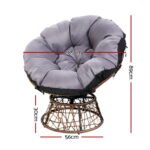 Gardeon Outdoor Lounge Setting Furniture Wicker Papasan Chairs Table Patio Brown - Image 2