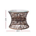 Gardeon Outdoor Lounge Setting Furniture Wicker Papasan Chairs Table Patio Brown - Image 3