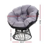 Gardeon Outdoor Lounge Setting Furniture Wicker Papasan Chairs Table Patio Grey - Image 2