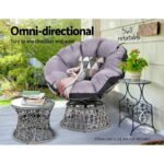 Gardeon Outdoor Lounge Setting Furniture Wicker Papasan Chairs Table Patio Grey - Image 5