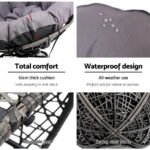 Gardeon Outdoor Lounge Setting Furniture Wicker Papasan Chairs Table Patio Grey - Image 6