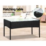 Gardeon 4 Seater Outdoor Sofa Set Wicker Setting Table Chair Furniture Black - Image 6