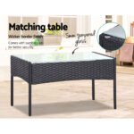 Gardeon 4 Seater Outdoor Sofa Set Wicker Setting Table Chair Furniture Dark Grey - Image 6