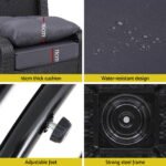 Gardeon 3PC Outdoor Furniture Bistro Set Lounge Wicker Swivel Chairs Table Cushion Black - Image 6
