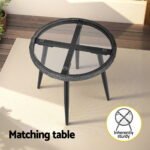 Gardeon 3PC Outdoor Bistro Set Patio Furniture Lounge Setting Table and Chairs Grey - Image 6